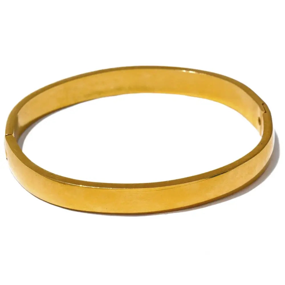 Bracelete Minimalista Auriah em Aço Inoxidável 316L - Banhado a Ouro 18k Veliur
