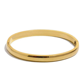 Bracelete Minimalista Auriah em Aço Inoxidável 316L - Banhado a Ouro 18k Veliur