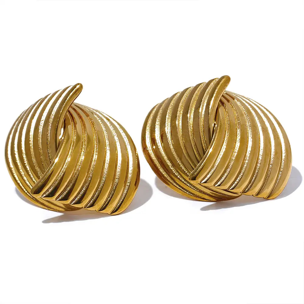 Brinco Feminino Dourado Asas em Linhas Eluar - Banhado a Ouro 18k