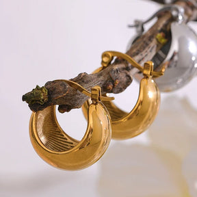 Brinco Oco Arco Minimalista - Banhado a Ouro 18k ou Platina