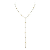 Colar em Y Liriane com Elos Pequenos e Zircônias - Banhado a Ouro 18k Veliur