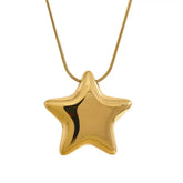 Colar Feminino Dourado Rabo de Rato com Pingente Estrela Stellara - Banhado a Ouro 18k