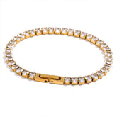 Pulseira Feminina Dourada de Zircônias Cúbicas Évora - Banhada a Ouro 18k