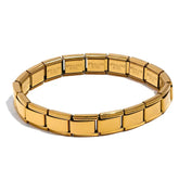 Pulseira Italiana Feminina Dourada Veneri em Aço Inoxidável 316 Banhado a Ouro 18k